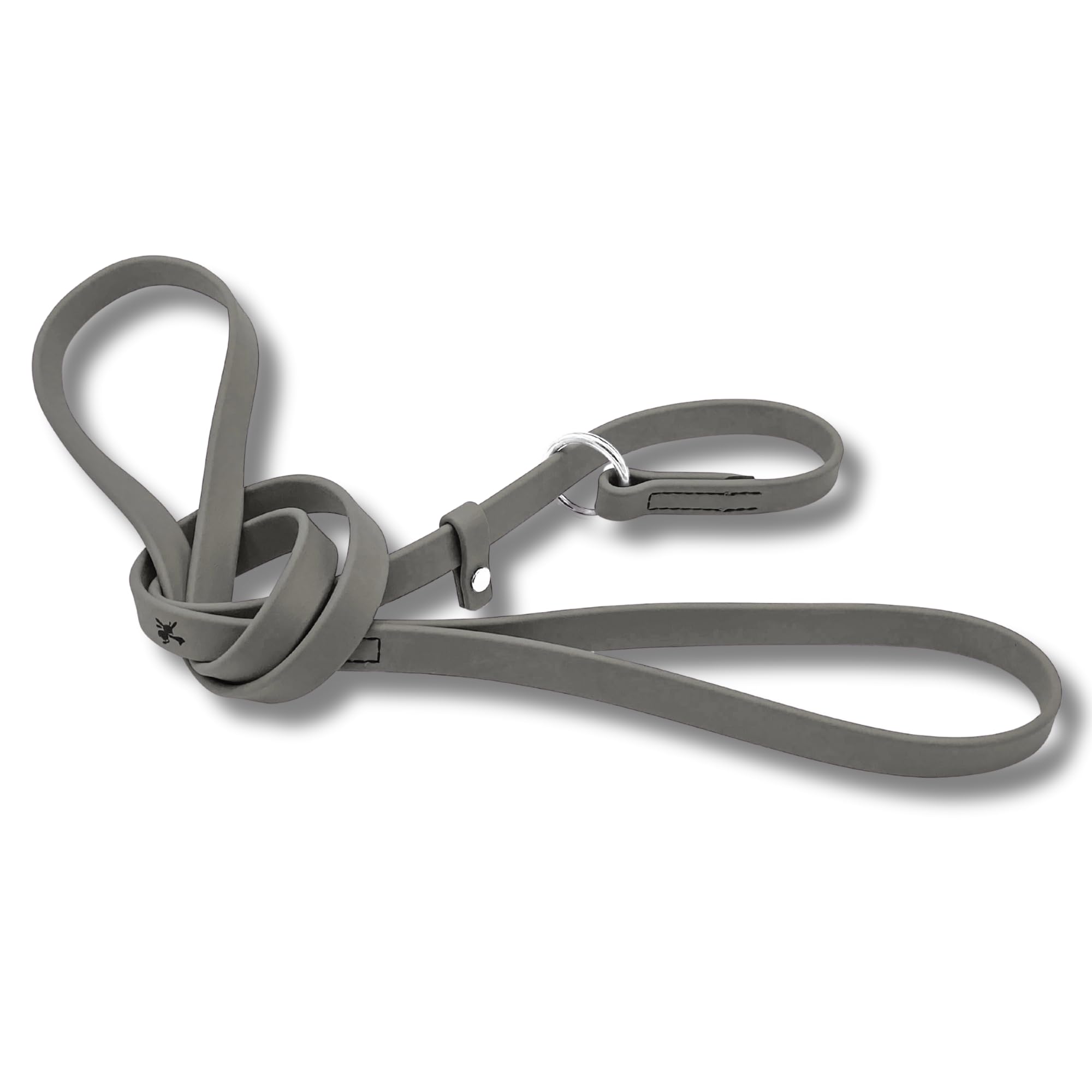 Jim Hodges Dog Training Gummy K9 Biothane Slip Leash for Training, Grooming, Veterinarians and Kennels – Waterproof, Odor-Free, Rust-Proof Stainless Steel Hardware – Lead Made in USA (Grey) (5/8)