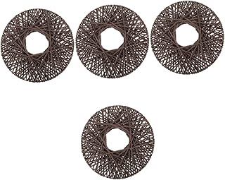 TOYANDONA 4 Peças Decorações Rattan Papel Rattan Boêmio Cesta De Vime Doméstica Decoração De Cesta Tecida Placa De Tecido Cesta De Parede Cesta De Parede Decoração Novo Disco De Estilo