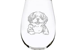 Shih Tzu (S1) - Paw-some Shih Tzu Stemless Dog Wine Glass
