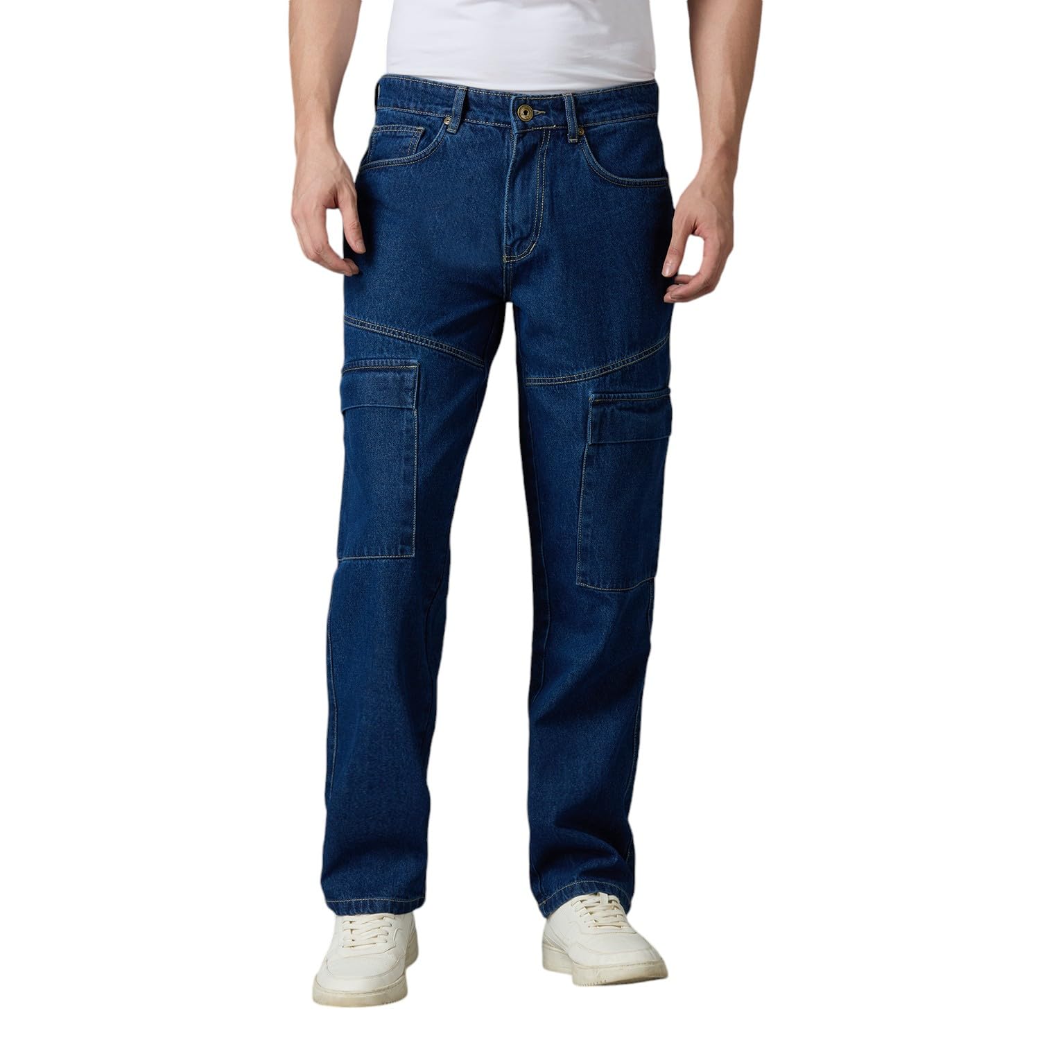 Cargo Pant for Men, Straight Fit Jeans for Man, Denim Jeans for Man, Loose Pant for Men, Stylish Cotton Loose Fit Denim