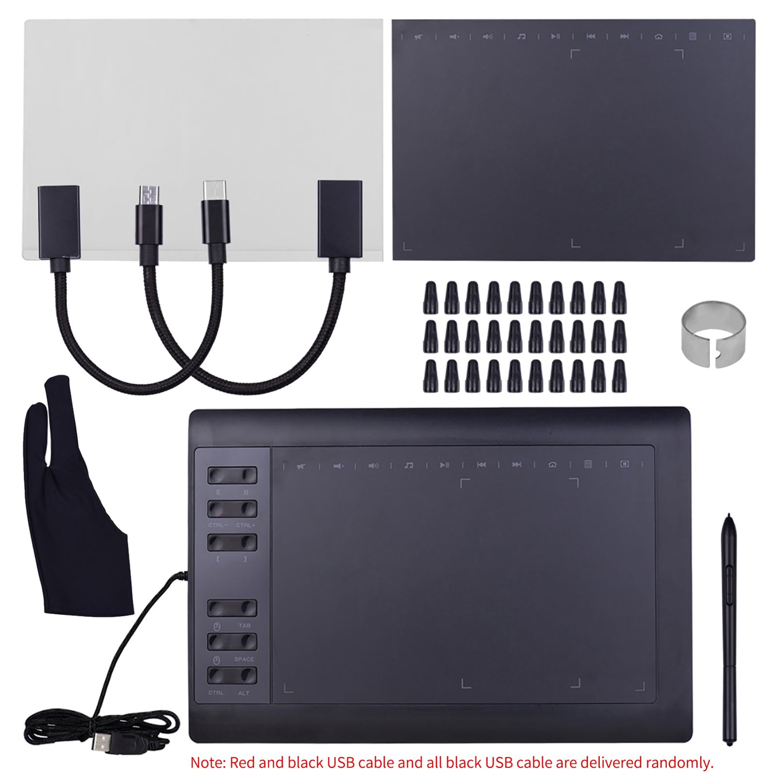 Tablette Graphique Numérique, Tablette de Dessin Professionnel de 10x6 Pouces avec des Niveaux de Pression 8192, 12 Clés Express, Résolution 5080lpi, pour PC, Ordinateur