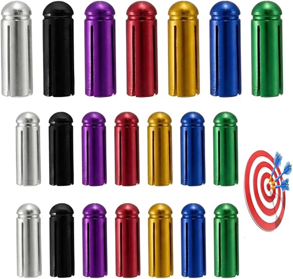 Sariputa Lot de 21 protections de fléchettes en aluminium - Protection légère - Fixé à 90 ° - Multicolore - 1