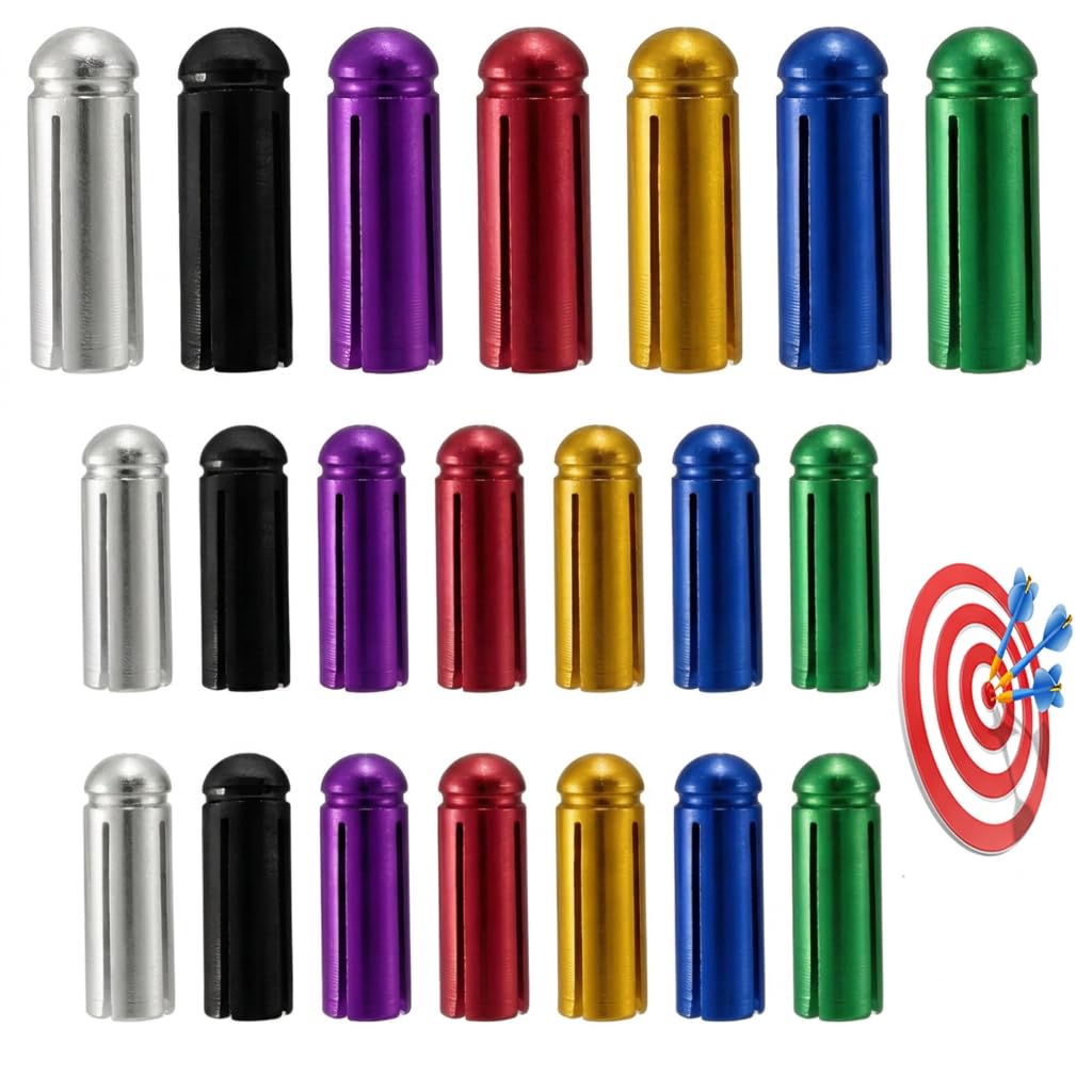 Sariputa Lot de 21 protections de fléchettes en aluminium - Protection légère - Fixé à 90 ° - Multicolore - 2
