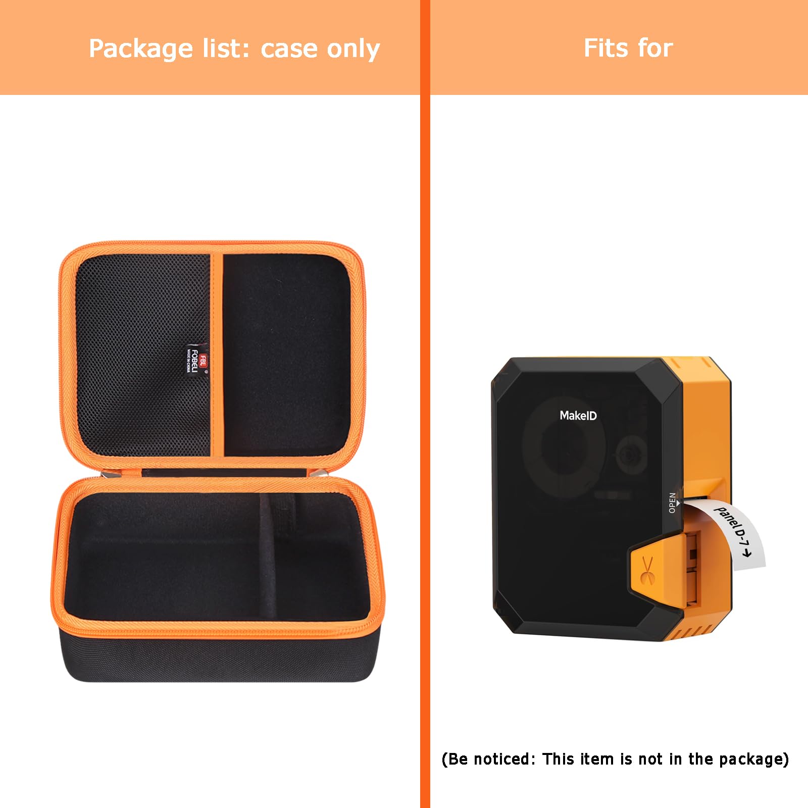 FBLFOBELI Étui rigide pour étiqueteuse industrielle Makeid P31, imprimante d'étiquettes à transfert thermique, support de rangement portable Bluetooth (étui uniquement)