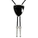 Vintage Western Cowboy Black Stone Bolo Tie For Men