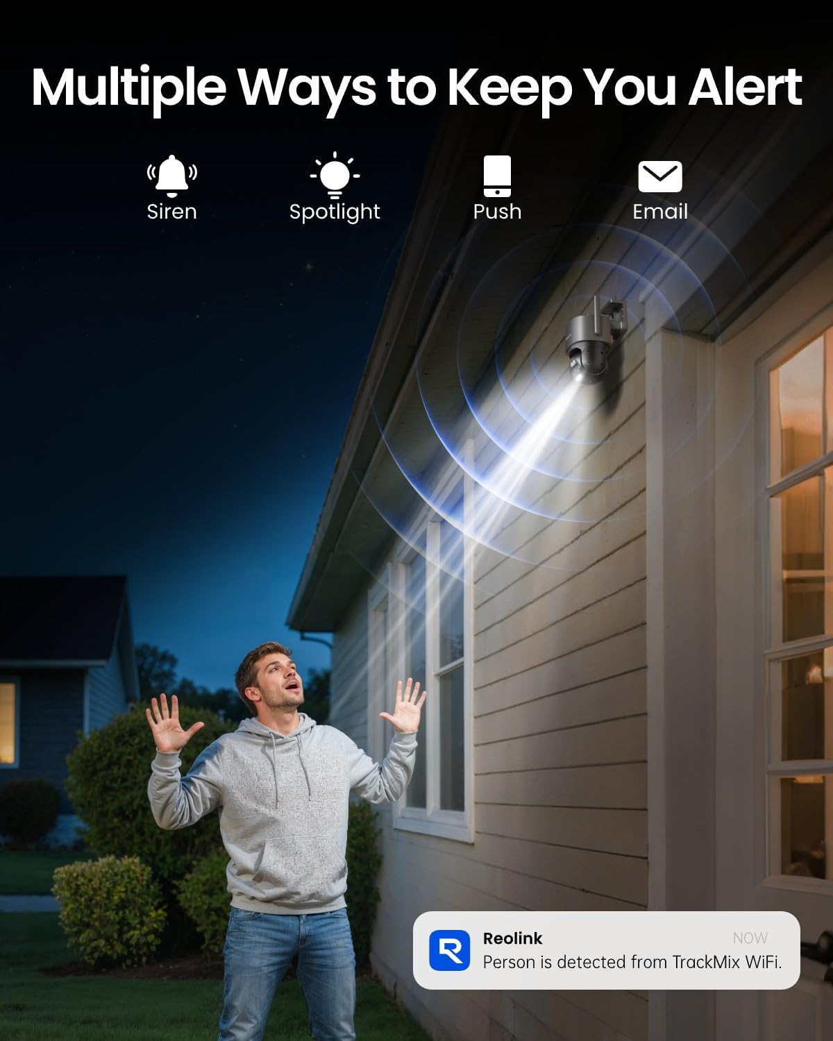 Reolink 4K PTZ WiFi Kamera Bezpieczeństwa z Dual-Lens 6-krotnym Zoomem Hybrydowym, Obrotem 360° i Pochyleniem 90°, Noktowizją, Wykrywaniem Obiektów i Dwukierunkowym Dźwiękiem, TrackMix WiFi
