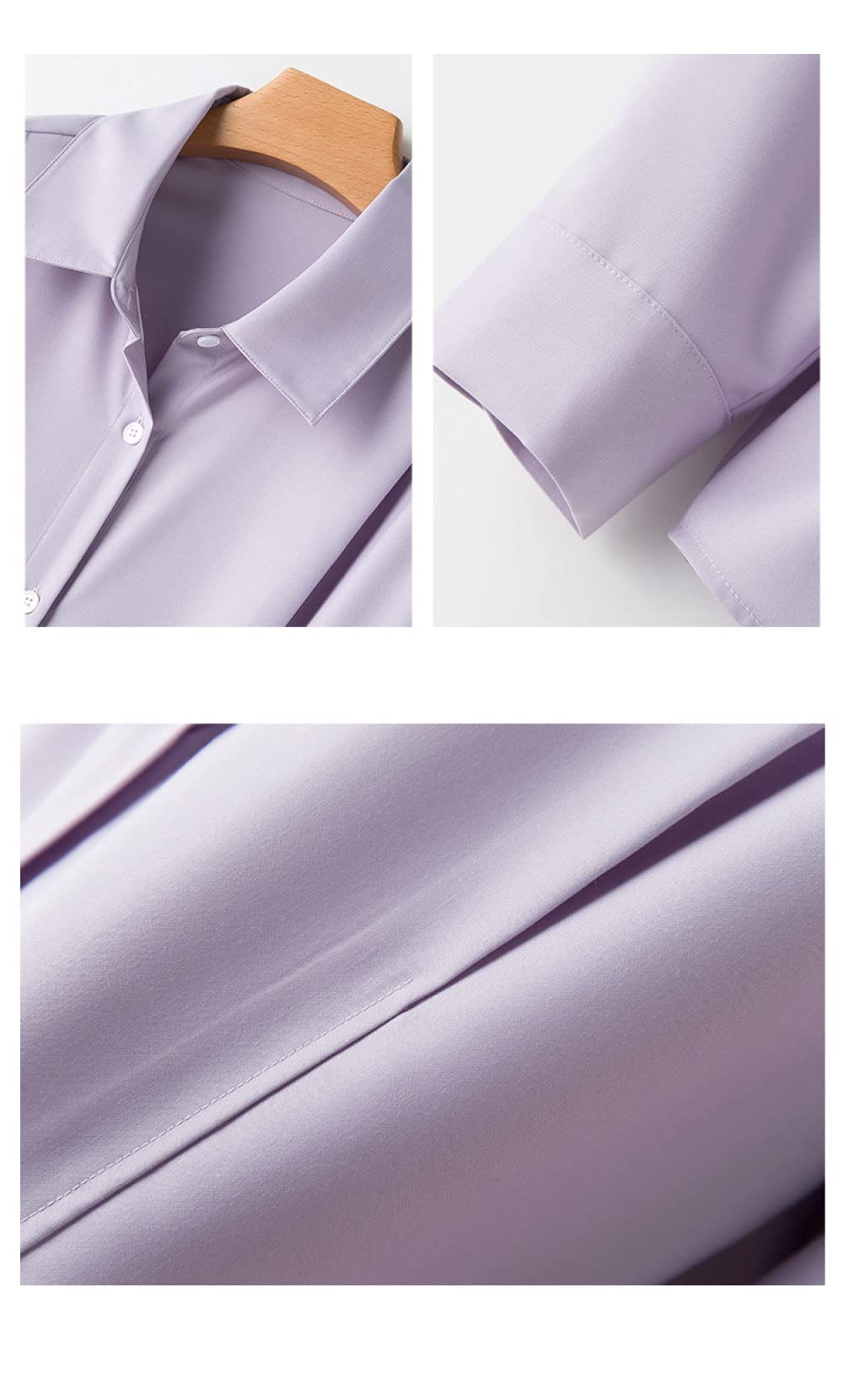 Damen Bluse Elegant,Leichte Damen-Langarmhemden, Lila, Einfarbig, Reversknopf-Cardigan, Falten-Design, Tunika, Modische Jacke, Elegante Oberteile, Lässige Bluse Für Die Tägliche Party, Büro, Bus