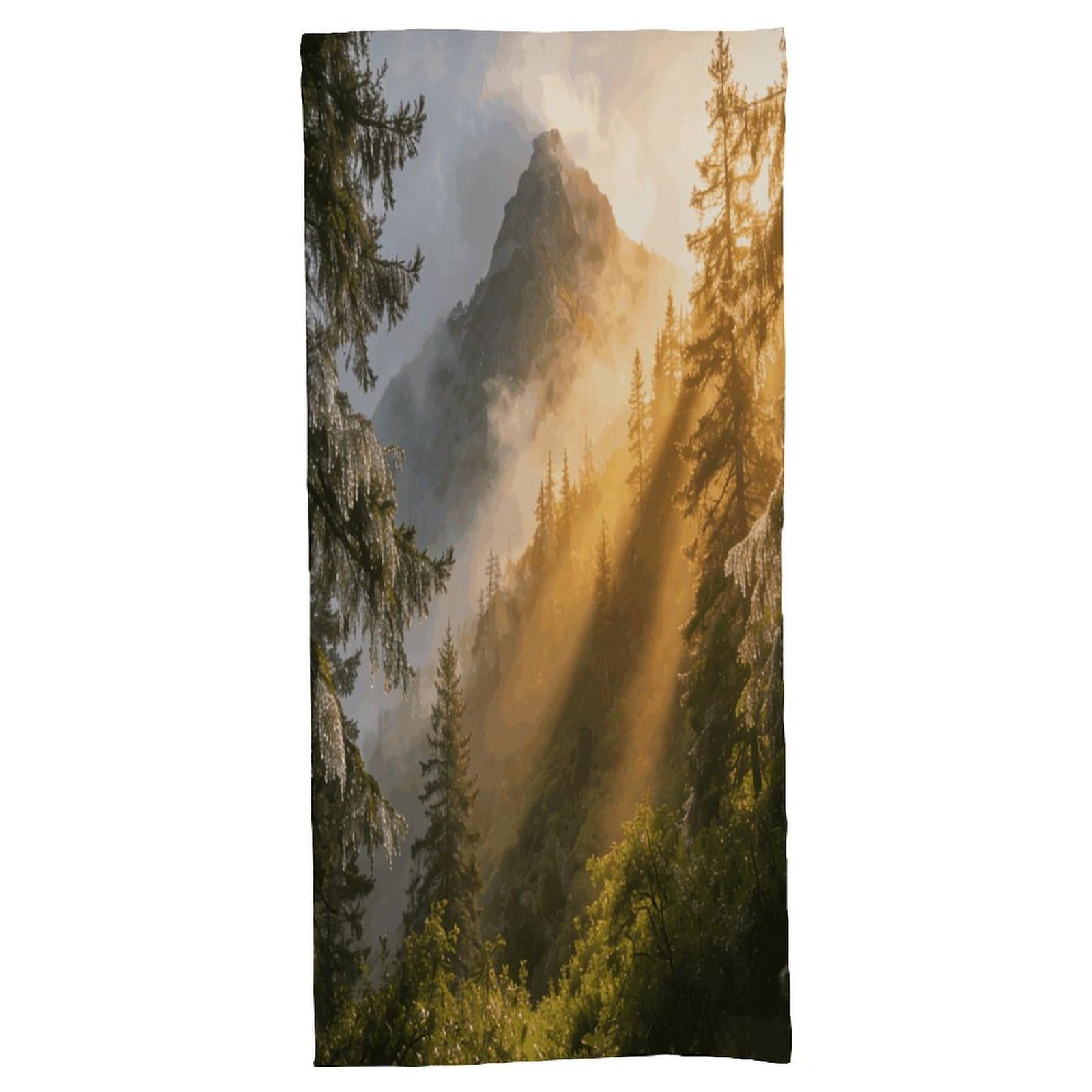 Fodpand Style Misty Forest Mountain Bath Towel, Highly Absorbent & Quick Drying Beach Towel, Compact & Lightweight Pool Towel For Bathroom, Beach, Pool, Gym, Spa, And Hotel Use