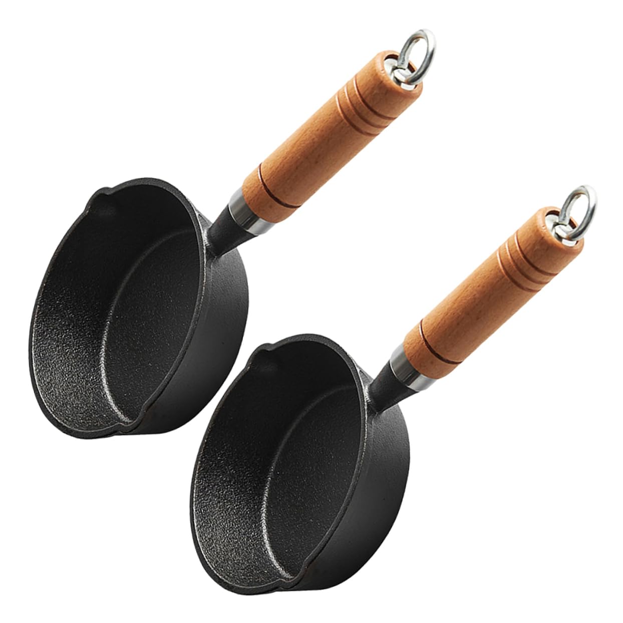 BRIGHTFUFU Iron Sauce Bowl with Efficient Heat Conductivity 2pc Small Pot for Cooking Wok