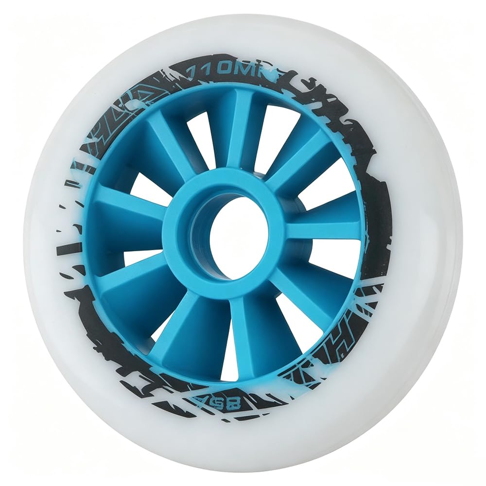 6er-Pack 100 mm / 110 mm Inline-Skate-Rollen Härte 85A – Langlebige PU-Ersatzrollen für Freestyle-Inline-Skating, geeignet für Inline-Skates für Erwachsene und Kinder (inkl. Kugellager) (Black, 110mm)