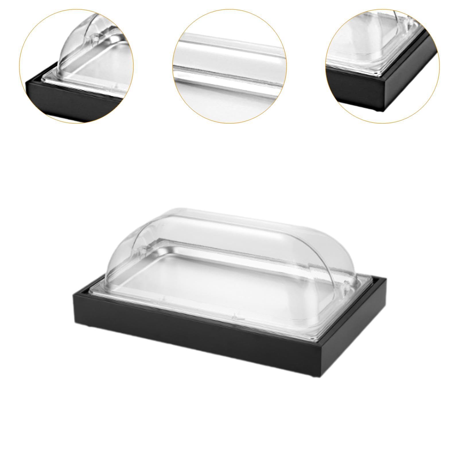Bandeja de Presentación para Servir Alimentos Fríos, Y Frutas, Elegante Bandeja para Servir Alimentos Fríos para Buffet, Plato de Presentació, Negro