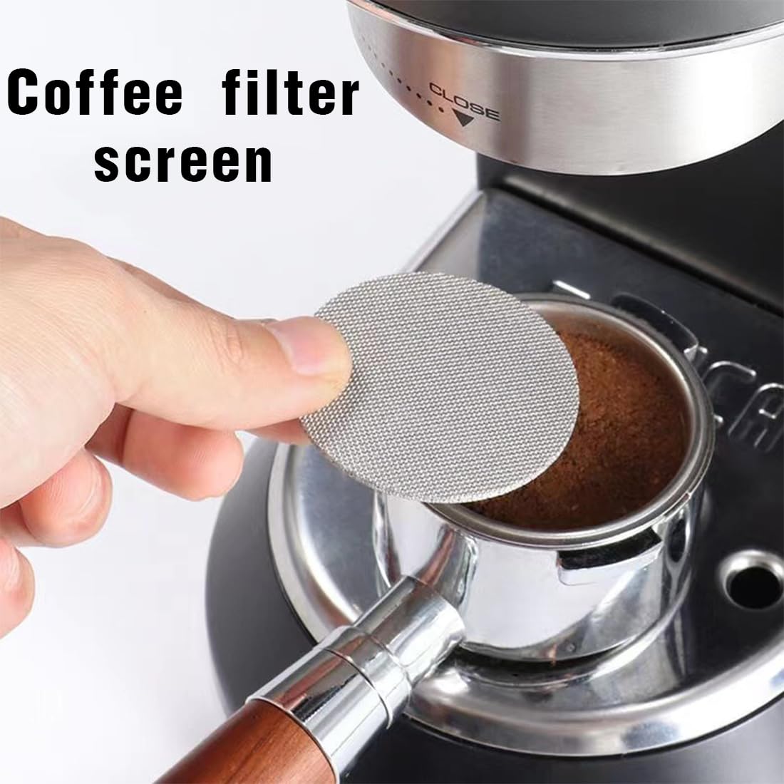 2 Pezzi Schermo per Caffè Espresso 58.5 mm Riutilizzabile, Schermo per Disco, 1.7 mm spessore 150 um, Schermo Doccia Inferiore Professionale per Espresso Portafilter Filtro Cestino