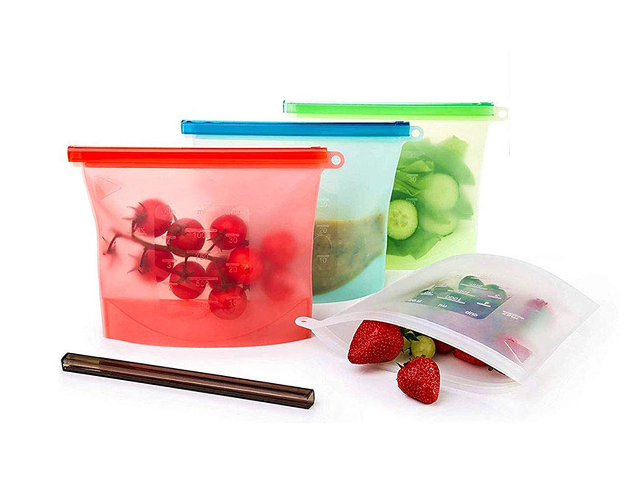 Amazon｜【Classic】再利用可能なシリコン食品保存バッグ 密閉シール