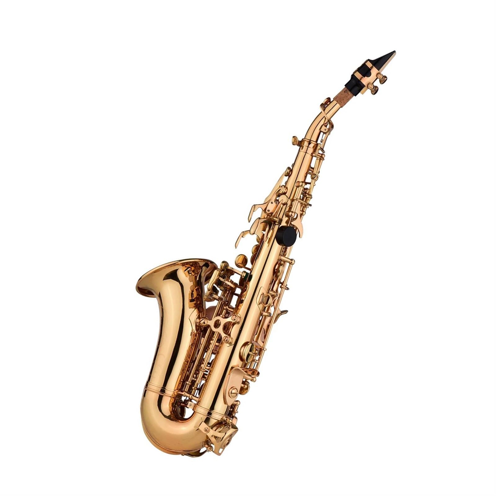 Bb Saksofon Sopranowy Saksofon Materiał Mosiężny Złoty Lakier Instrument Powierzchniowy Z Rękawiczkami W Etui Szczotka Do Tkanin Pasek Z Trzciny profesjonalny Saksofon