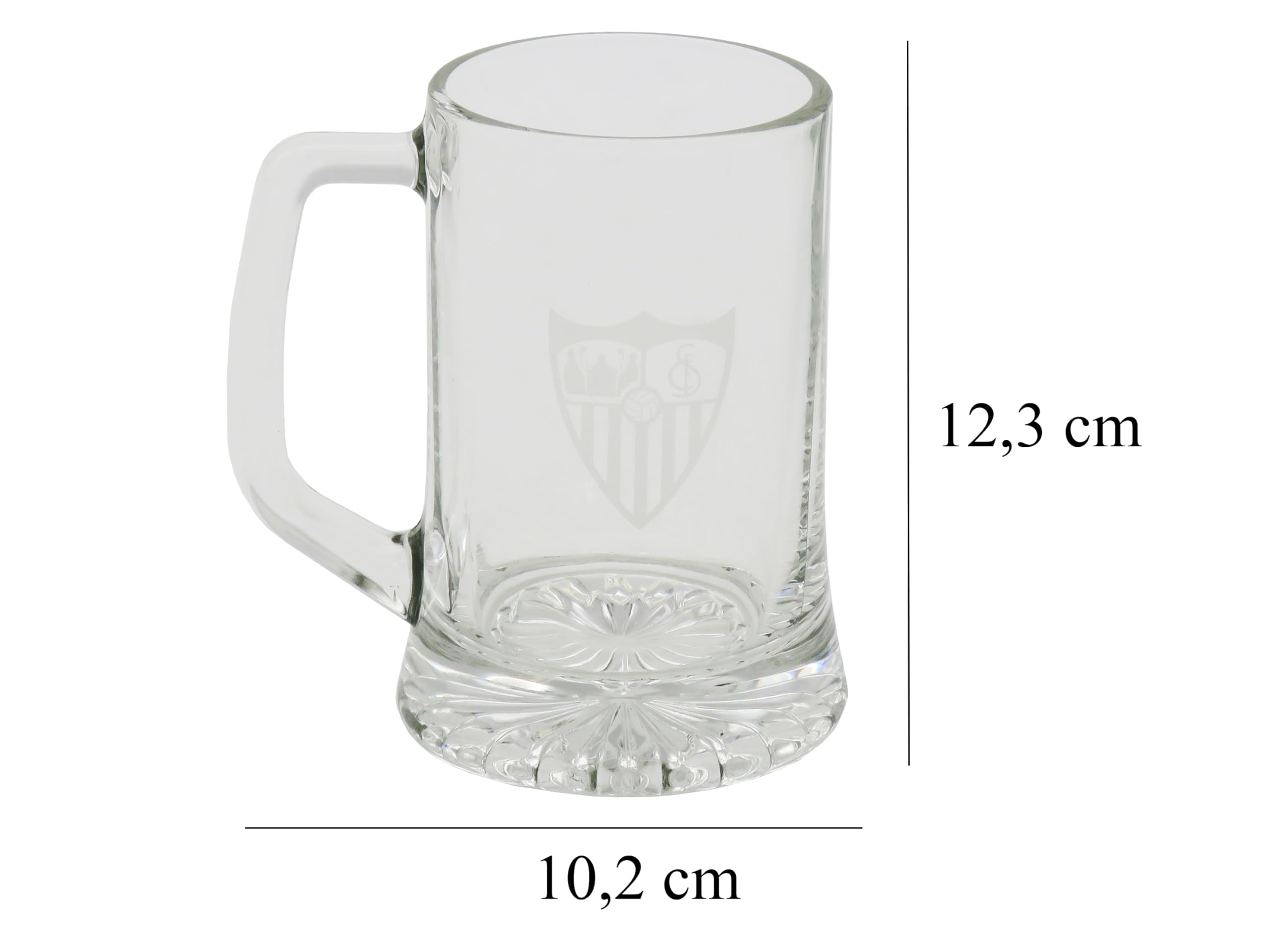 CYPBRANDS Sevilla FC, Jarra de Cerveza, Vidrio, Capacidad 280 ml, Transparente, Producto Oficial
