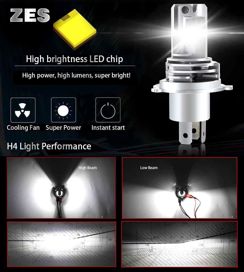 Amazon | アセントワールド HEAD LIGHT BULB LED H4 AWL-500 ZESチップ