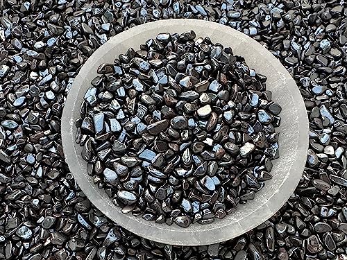 Image of 2 oz Lot Natural Semi Tumbled Hematite Gemstone Chips, Hematite Crushed Mini Crystals, Undrilled Crystal Chips (Hematite Small)