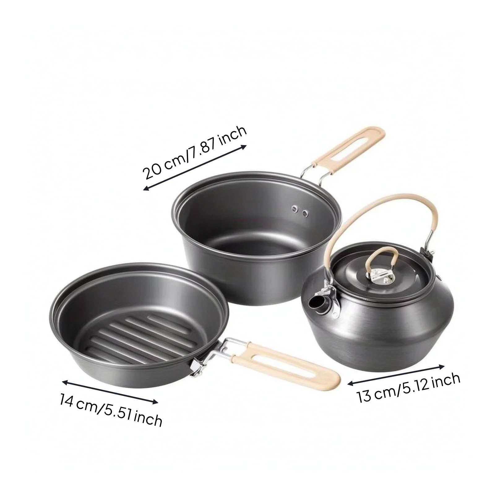 3 Pièces Cocotte Camping Pliable