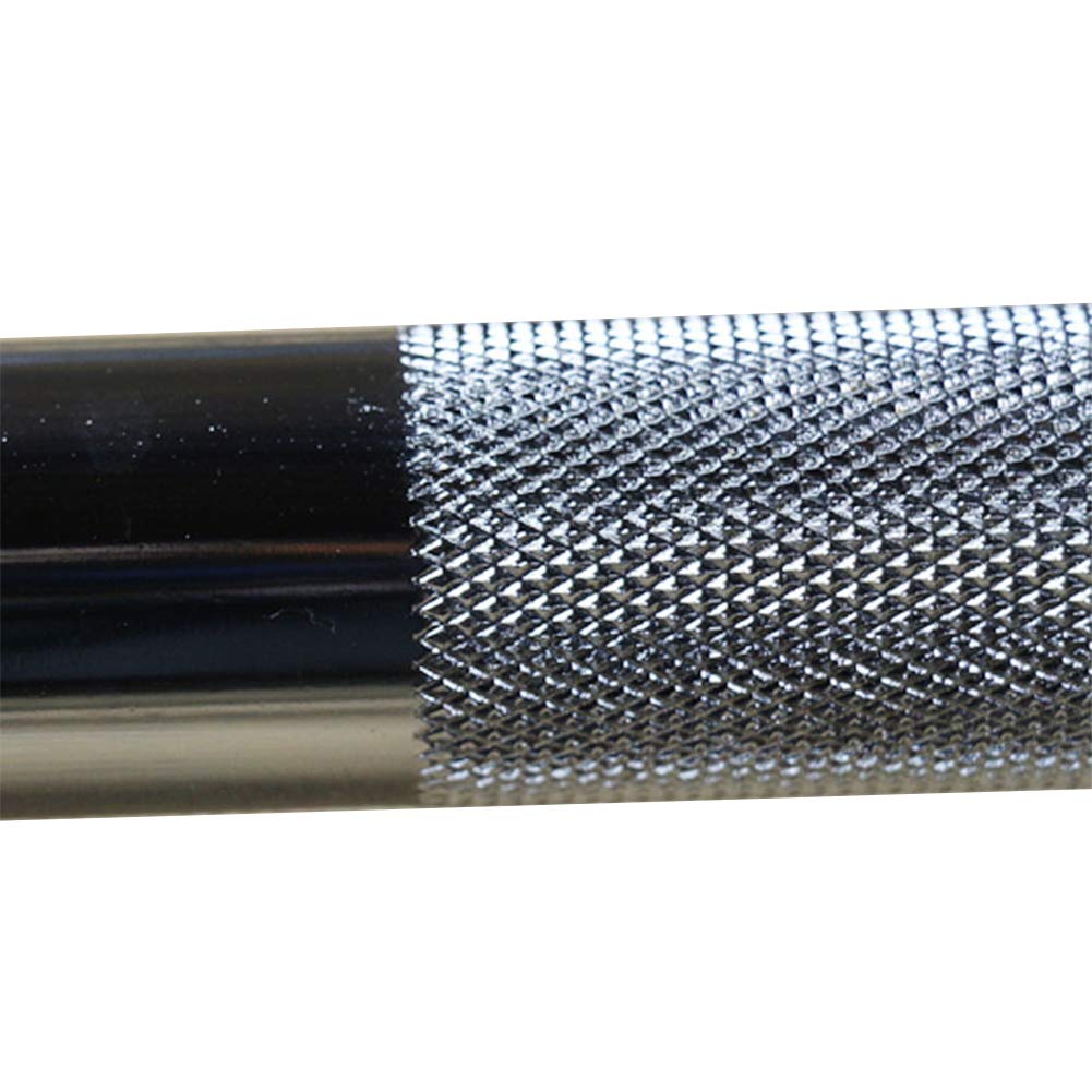 Dritto & Curl Bilanciere per Sollevamento Pesi, Lunghezza 4/5 Piedi Adatto per Pannello di Peso Diametro 1 Pollice / 25 Mm, Carico Massimo 120 kg, Maniglia Zigrinata Cromata