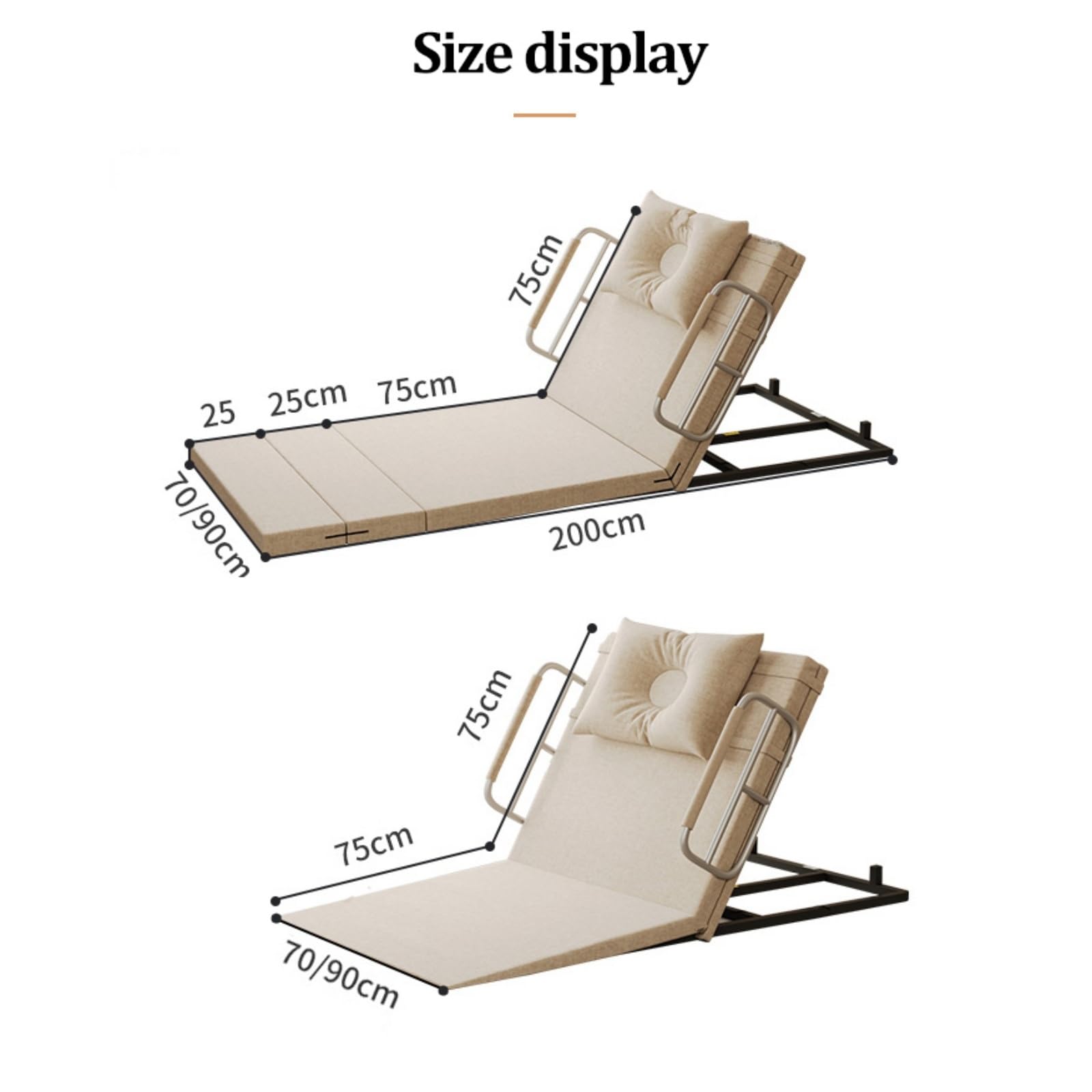 Respaldo elevador eléctrico para cama, ajustable con pasamanos y almohada, ayuda a sentarse y apoyar la movilidad