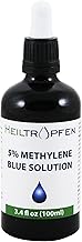 Solution de bleu de méthylène à 5% - 100 ml | Concentration la plus élevée |Ultra Haute Pureté USP - Testé par un tiers | Sans formaldéhyde | Methylene Blue | Bouteille en verre | Heiltropfen®