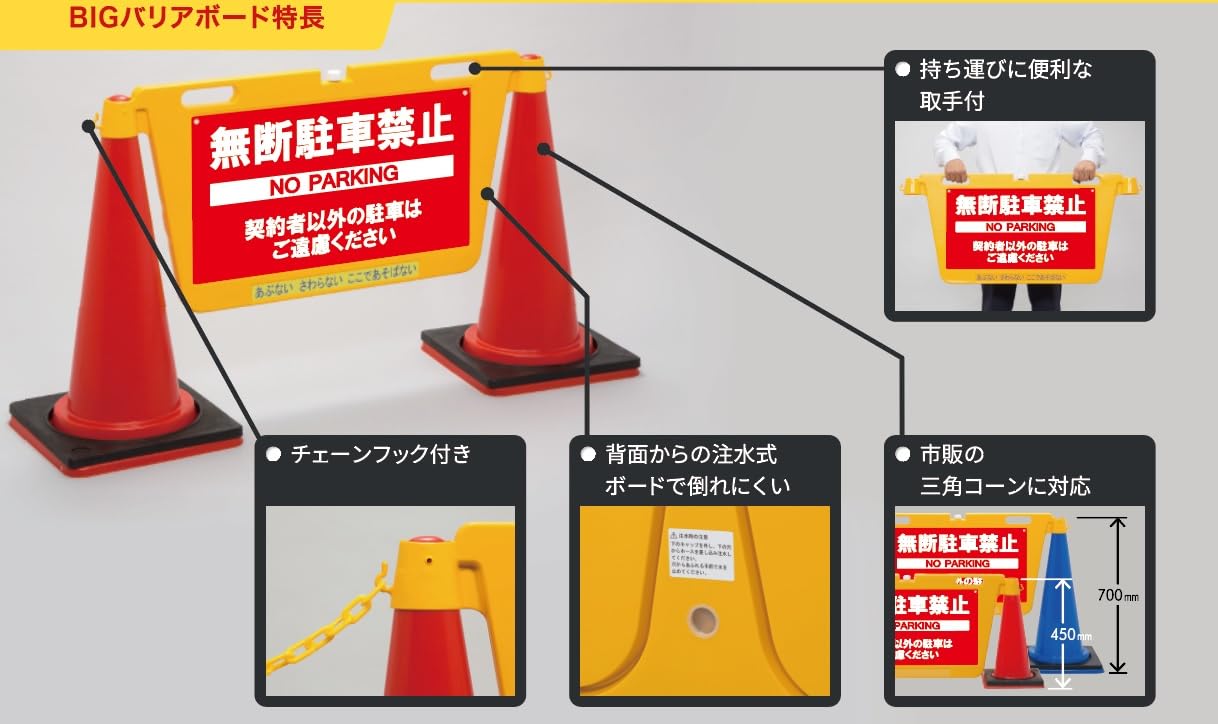Amazon.co.jp: Reelex 三角コーン用表示板 BIGバリアボード 無断