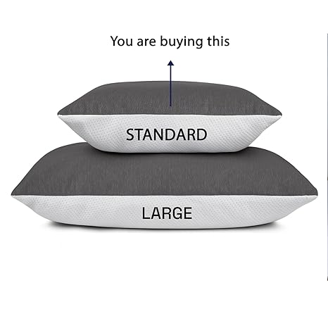 Wakefit Hollow Fiber Sleeping Pillow | Height Adjustable | Soft & Fluffy Comfort | White & Grey | 27 x 16 Inch | Set of 2 |Free Extra Fiber for Custom Comfort (300 Grams) - Image 2