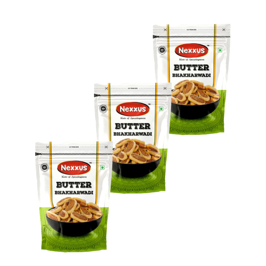 Nexxus Namkeen [ Combo of 3 ] Premium Butter Bhakharwadi: Savory Snack from India | Irresistible Flavor & Crunch | 750 grams Each | Pack of 3 (B0CYZBMJPX) Amazon Price History, Amazon Price Tracker