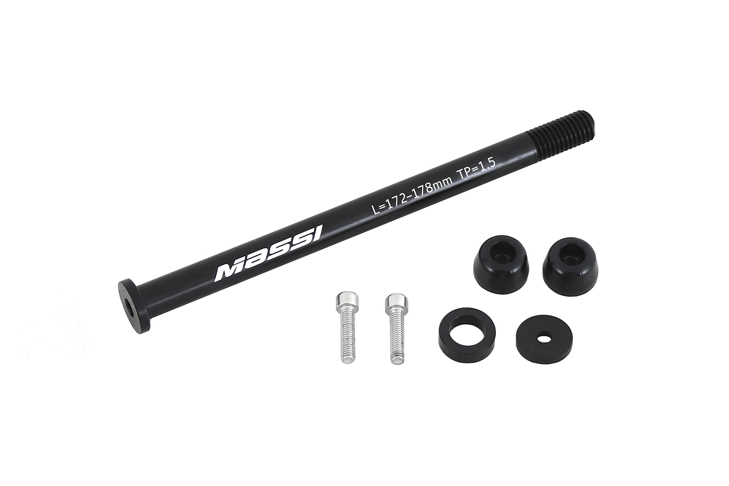 Axe Arrière Massi 12 X 178 Mm - Filetage TP1,50 Mm, Noir, Vélo, Taille Unique - 9