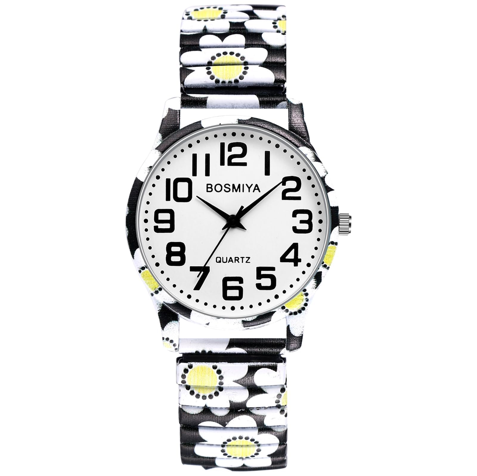 OIDEA Women Large Face Stretch Band Quartz Watch