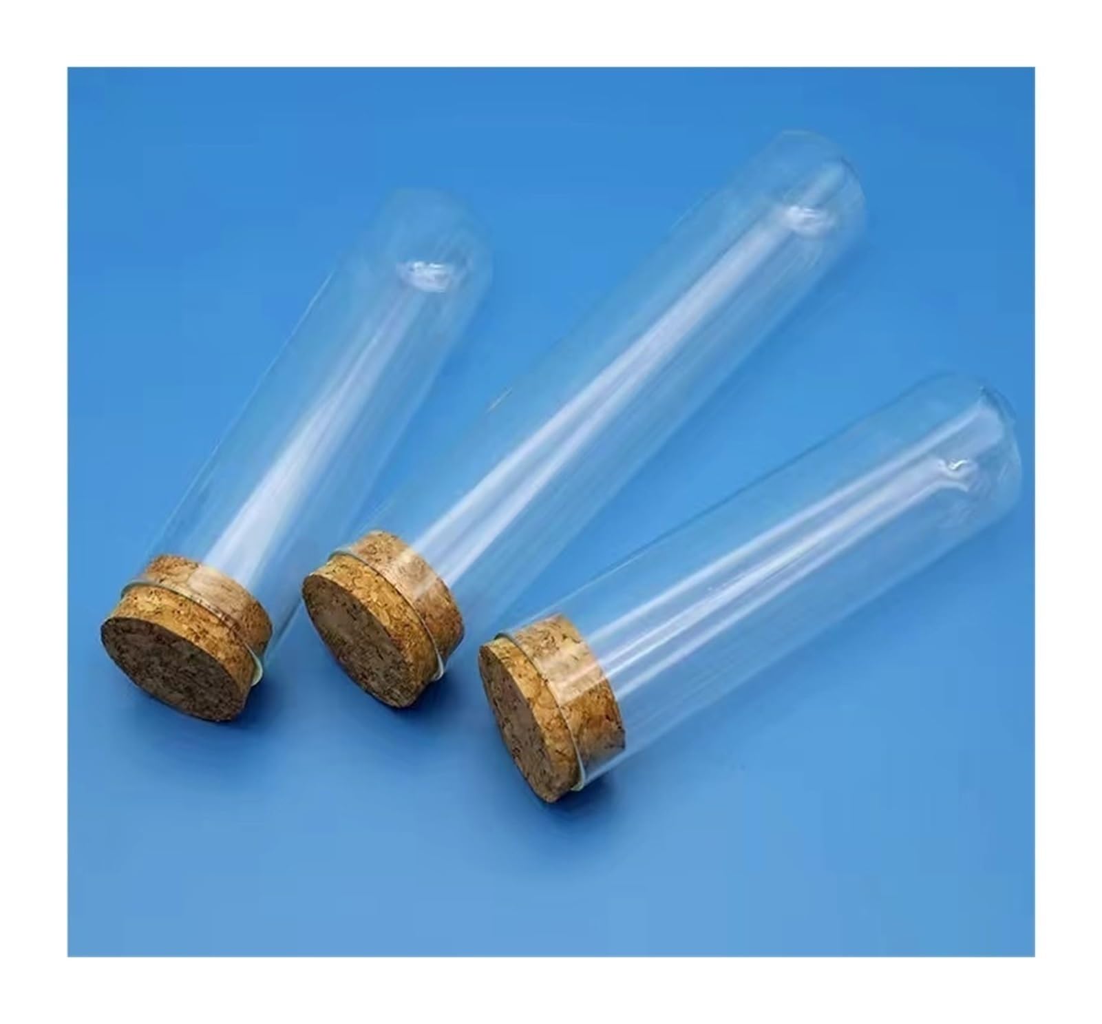 500 szt. 13 x 78 mm szkoła laboratorium przezroczyste plastikowe probówki z korkami, rura na prezent ślubny, pojemnik na słodycze na imprezę