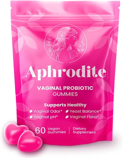 APHRODITE Women’s Probiotic Gummies | Vegan & Gluten-Free with Cranberry, Pineapple, Slippery Elm, Chlorophyll & XOS Prebiotics | 60 Gummies
