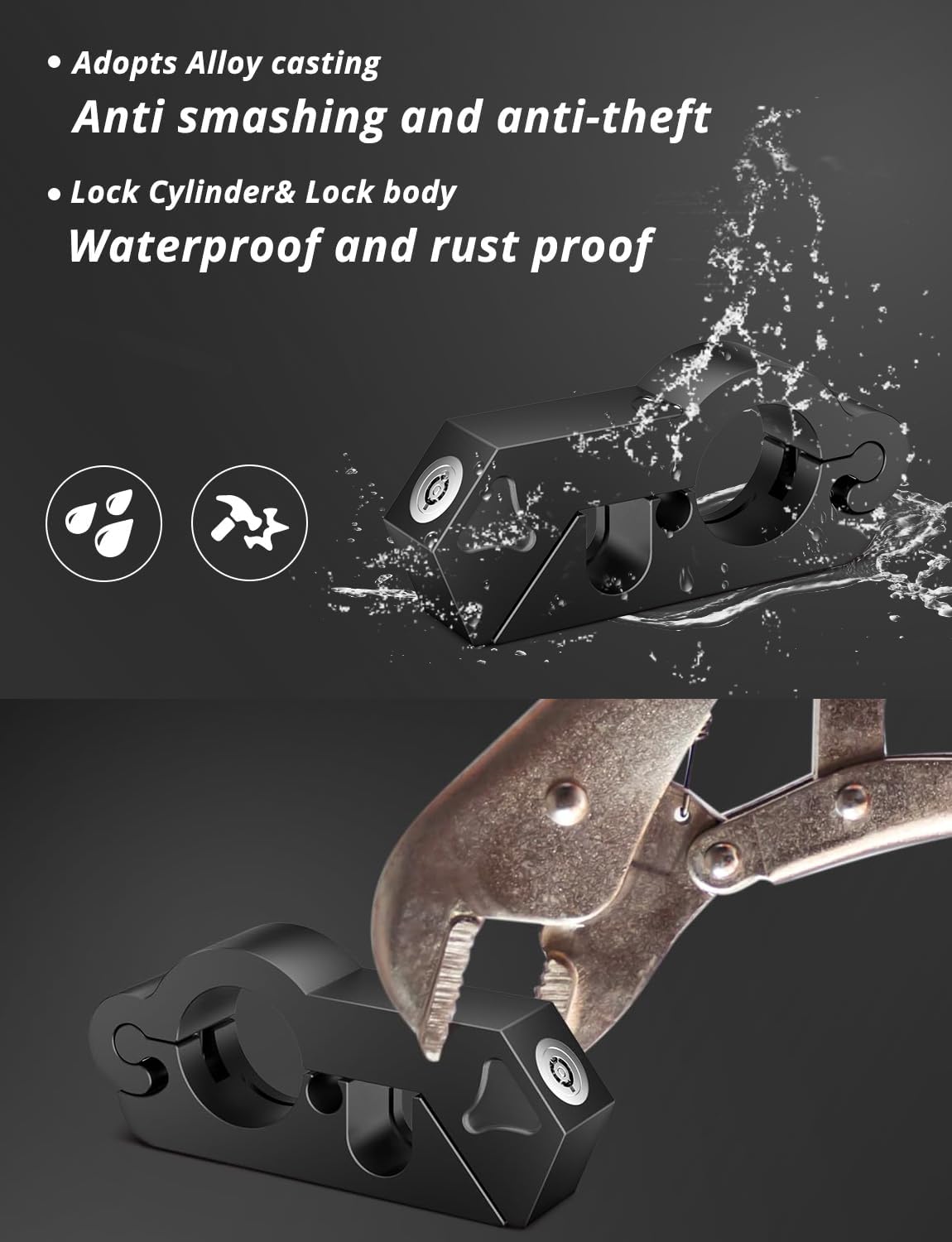 Antivol pour moto et casque - Antivol - Pour moto, vélo, VTT, scooter