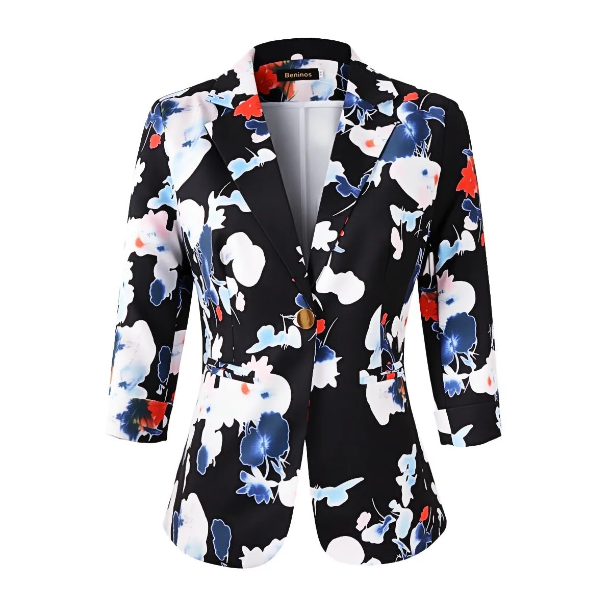 Womens Blazers 3/4 Sleeve Lightweight Office Work Blazer Jacket