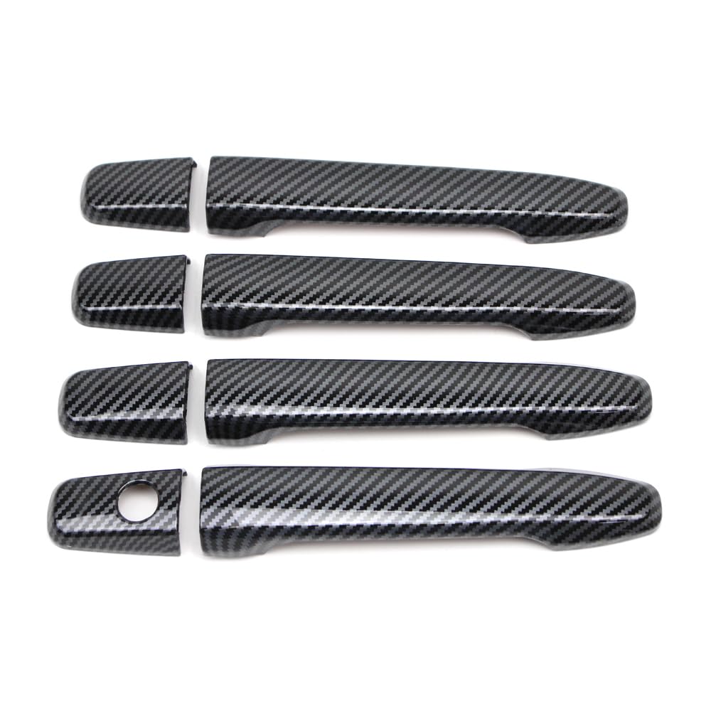 Dreamseek 8 pcs Door Handle Cover for Outlander Lancer ASX 2007-2022 Exterior ABS Molding Protector Carbon Fiber Pattern Trim