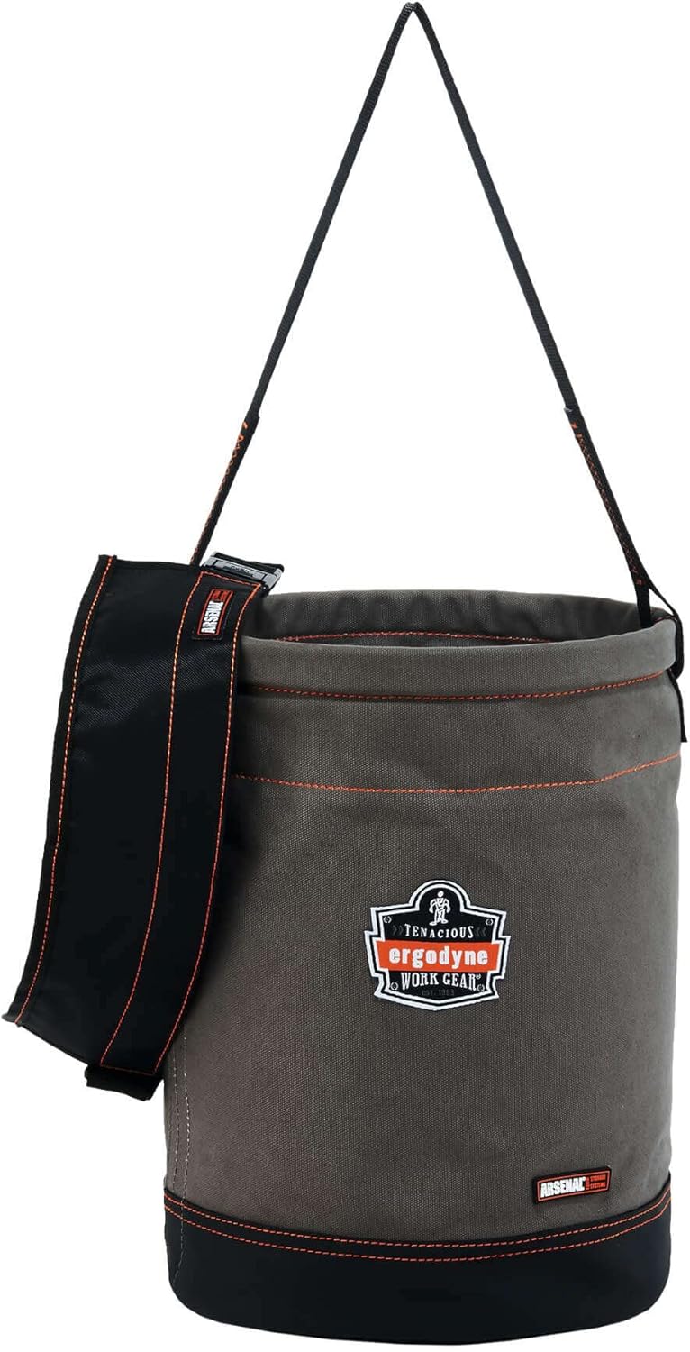 Ergodyne Arsenal 5930T Large Canvas Tool Bucket with Cover, Gray