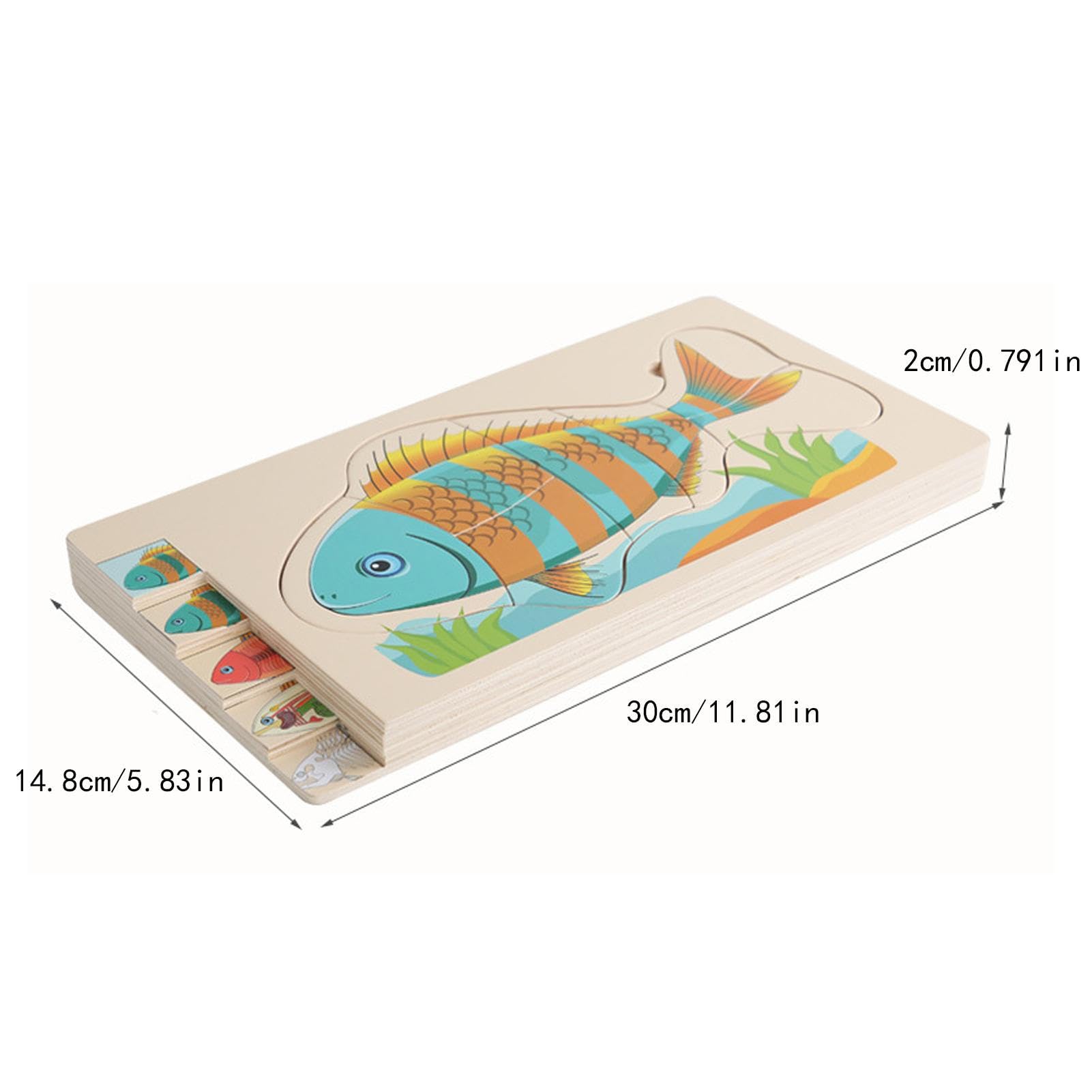 Amazon.co.jp: 木の魚のパズル - 木製ジグソー フィッシュボーン