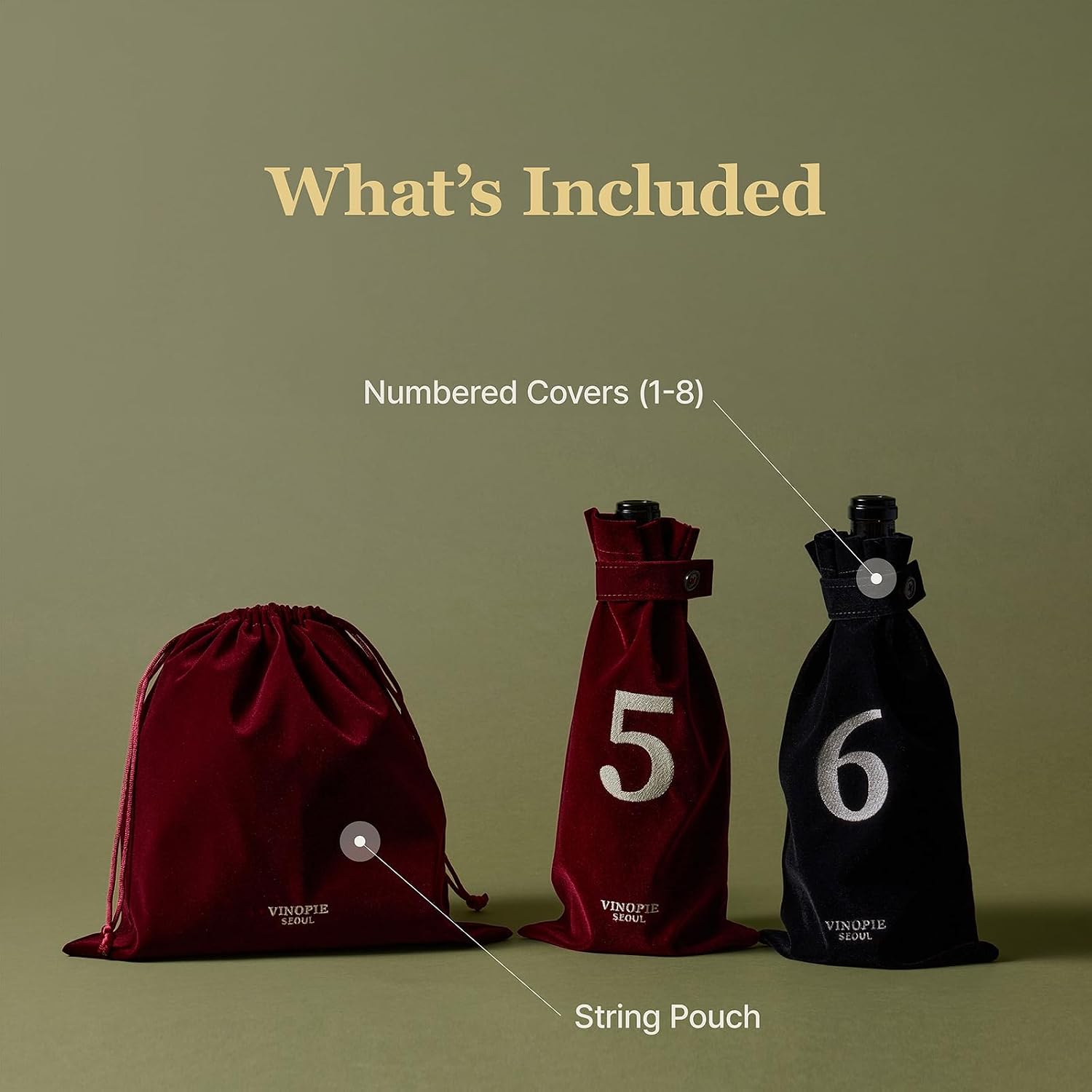 Signature Blind Tasting Cover - 8-Piece Numbered Wine Bags