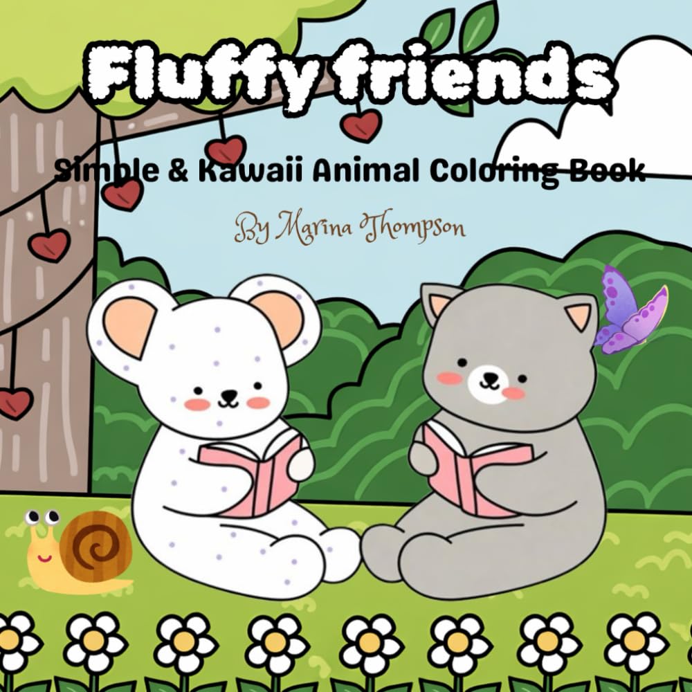 Fluffy friends: Simple & Kawaii Animal Coloring Book