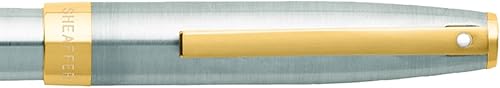 Miniatura 4 de Sheaffer Sagaris - Pluma estilográfica de punta media, cromo cepillado, ribete dorado (E0947353)