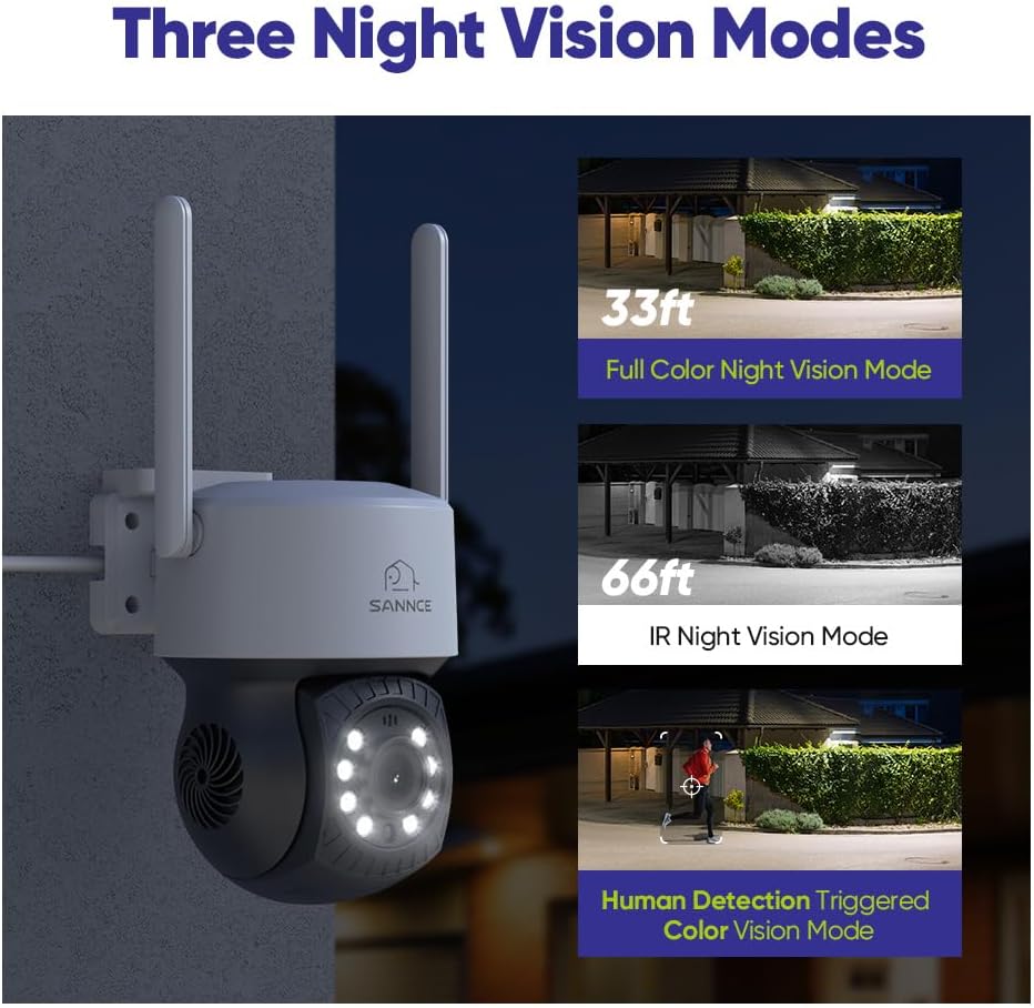 One-Way Audio 3MP Wireless Security Camera, SANNCE WiFi IP Cameras for SANNCE N48WHE NVR, AI Human Detection, Compatible with Alexa, 100ft Night Vision, Remote Access & Smart Motion Alerts
