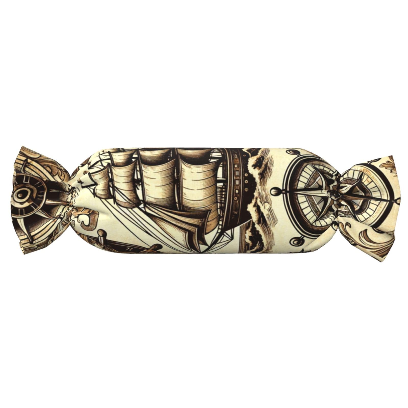 Augenstern Candy-Shaped Pillow with Insert Vintage-Ship-Wheels Candy Tube Cushion with Filling