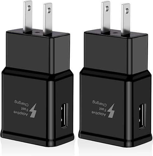 Paquete de 2 adaptadores de carga rápida adaptativos para Samsung Galaxy S21S21+S21+S21UltraS20S20+Note 2010S10 S9 S8 S7 S6 Edge Plus Active, Note 5
