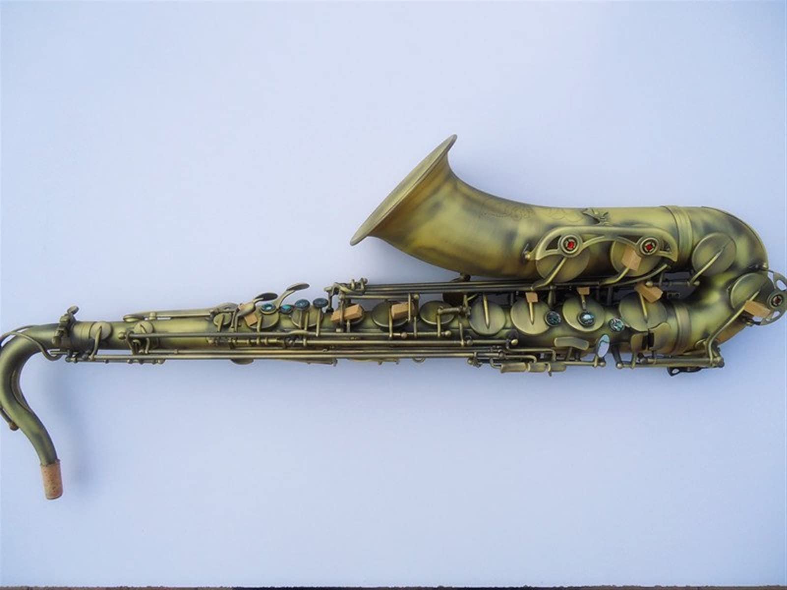 B Flat Sassofono Tenore Ottone Materiale Opaco Verde Antico Sassofono Prestazioni Professionali Sax Ottone
