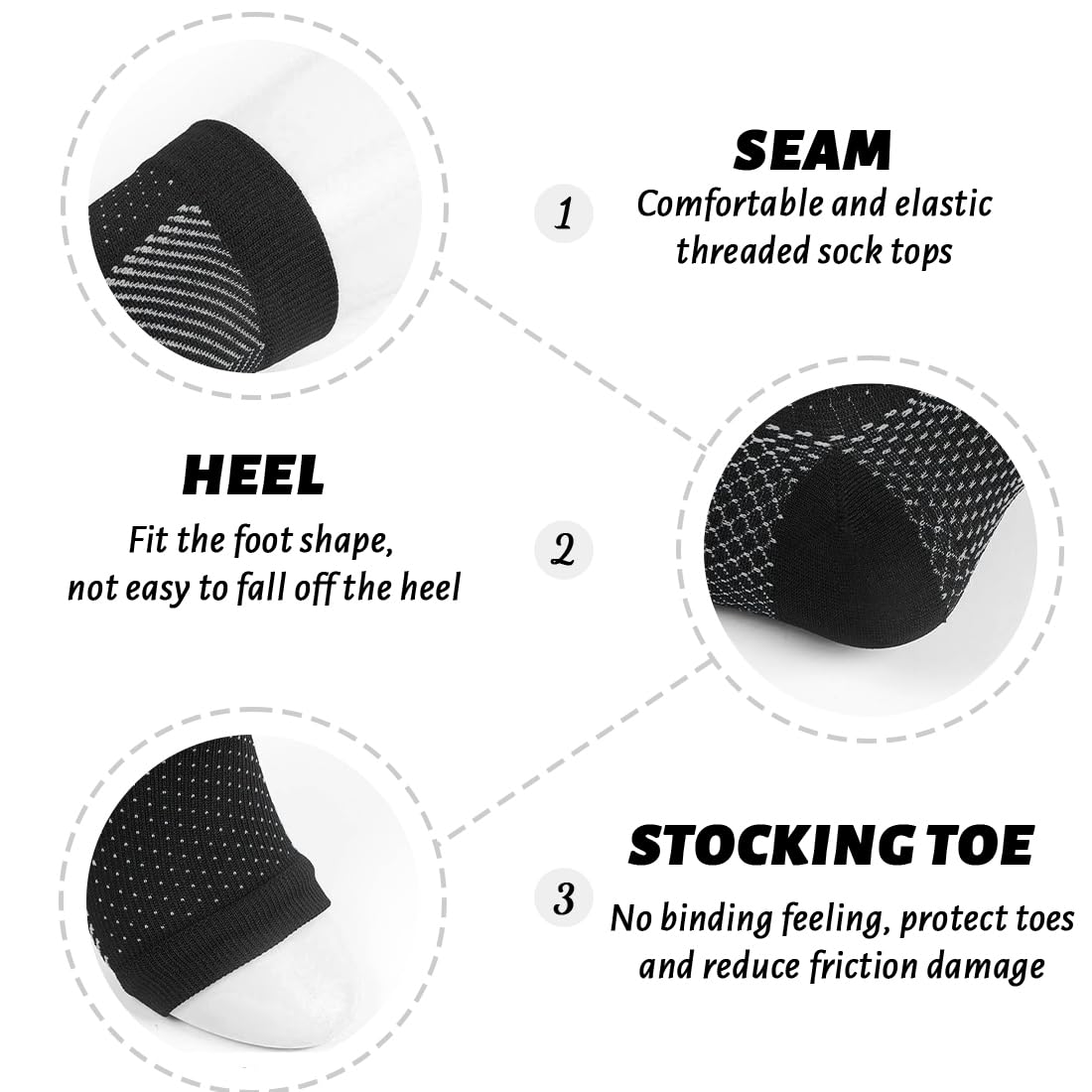 3 Pares Calcetines de Compresión Ortopédicos, Calcetines Compresivos para Mujer y Hombre,Calcetines para Fascitis Plantar y Neuropáticos,calcetines de compresión mujer,calcetines de compresion