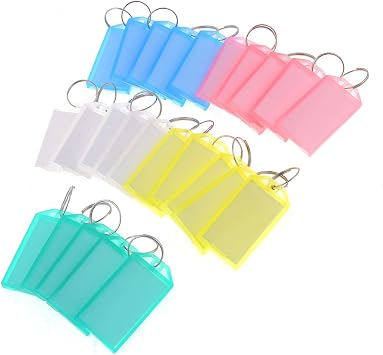 Plastic Rectangle Keychain Key Tags 