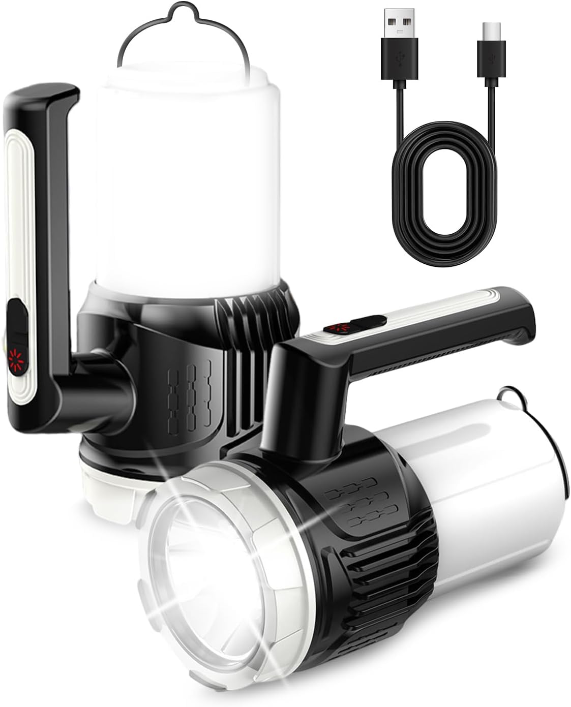 LED Camping Lantern Light, Rechargeable Retro Warm Camp Light, Emergency Outdoor Camping Lamp Flashlights, Portable Waterpoor Outdoor Hanging Tent Bulb (Modern)