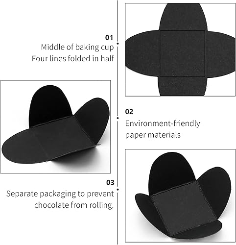 Miniatura 4 de UOIENRT 200 forros para cupcakes, envoltorios de trufas de papel, tazas de chocolate, tazas de caramelo, forros para hornear para bodas, fiestas,