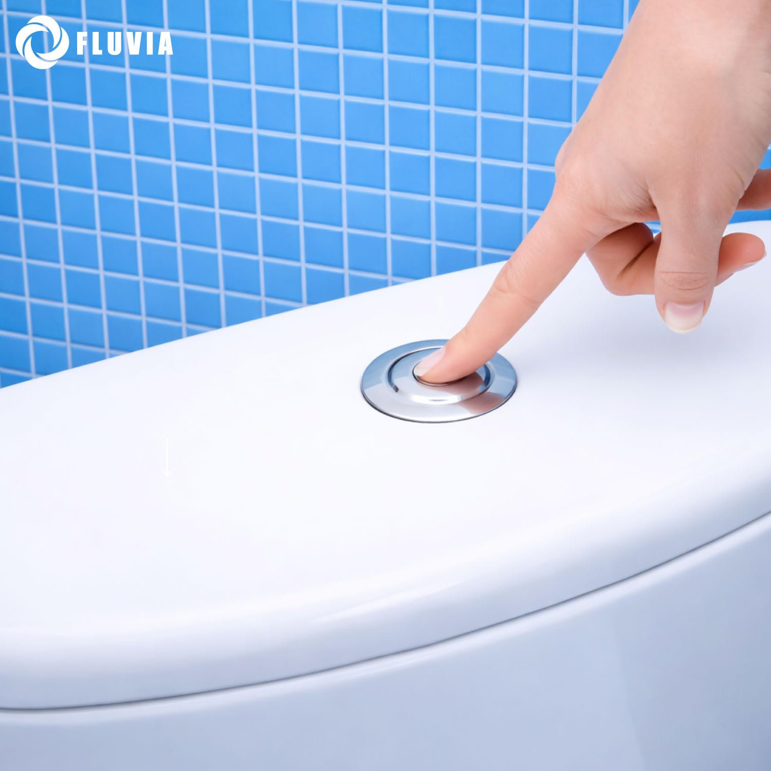 FLUVIA Déchargeur de chasse d'eau universel avec base et caoutchouc - Mécanisme WC interrompu, montage facile - Compatible avec les réservoirs à double chasse - Base filetée - Caoutchouc de fermeture