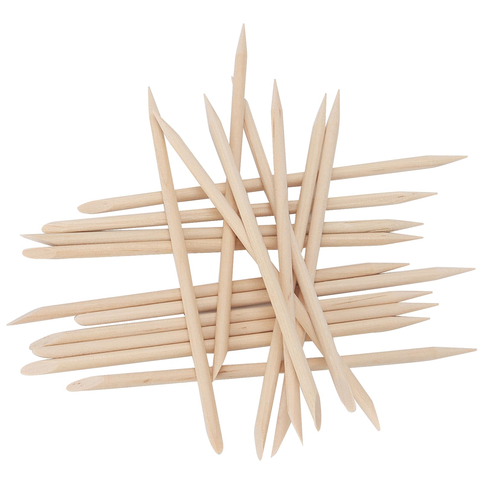 MUKCHAP 1200 bastoncini per unghie in legno arancione, bastoncini per manicure, bifacciali, spingi cuticole in legno, per manicure e pedicure